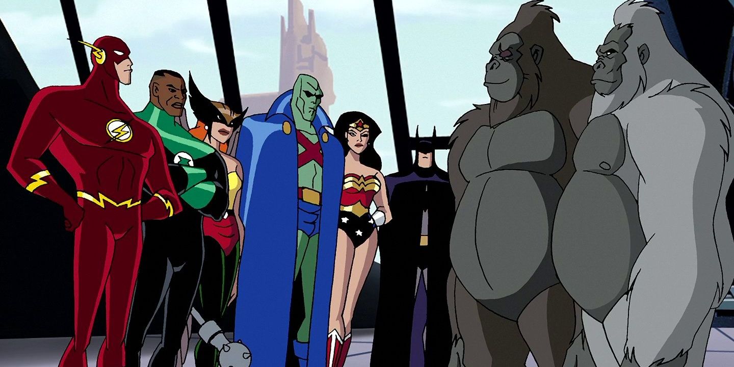 The Justice League face off against Gorilla Grodd