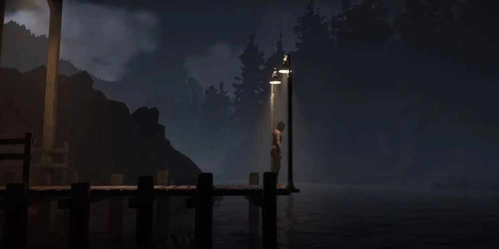 Max stands at the edge of the dock in The Quarry