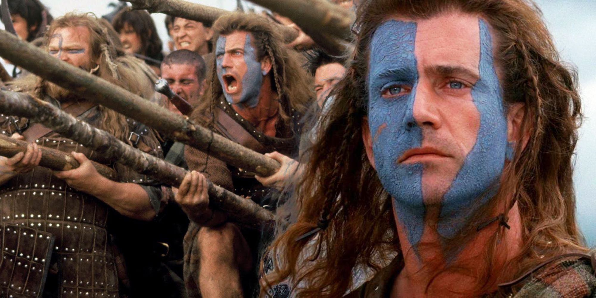 Braveheart with yellow face paint wearing a columbus crew jersey