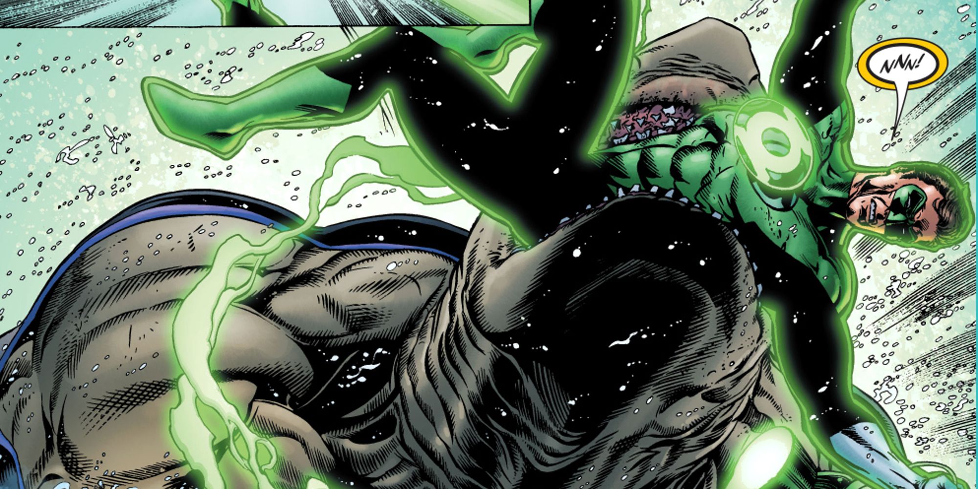 The Shark biting Hal Jordan out of the air in Green Lantern #5