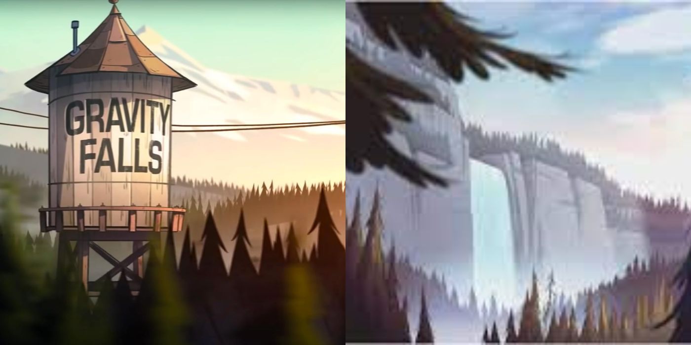The opening scene to Gravity Falls on Disney