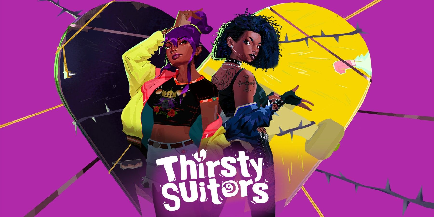 Thirsty Suitors game title art.