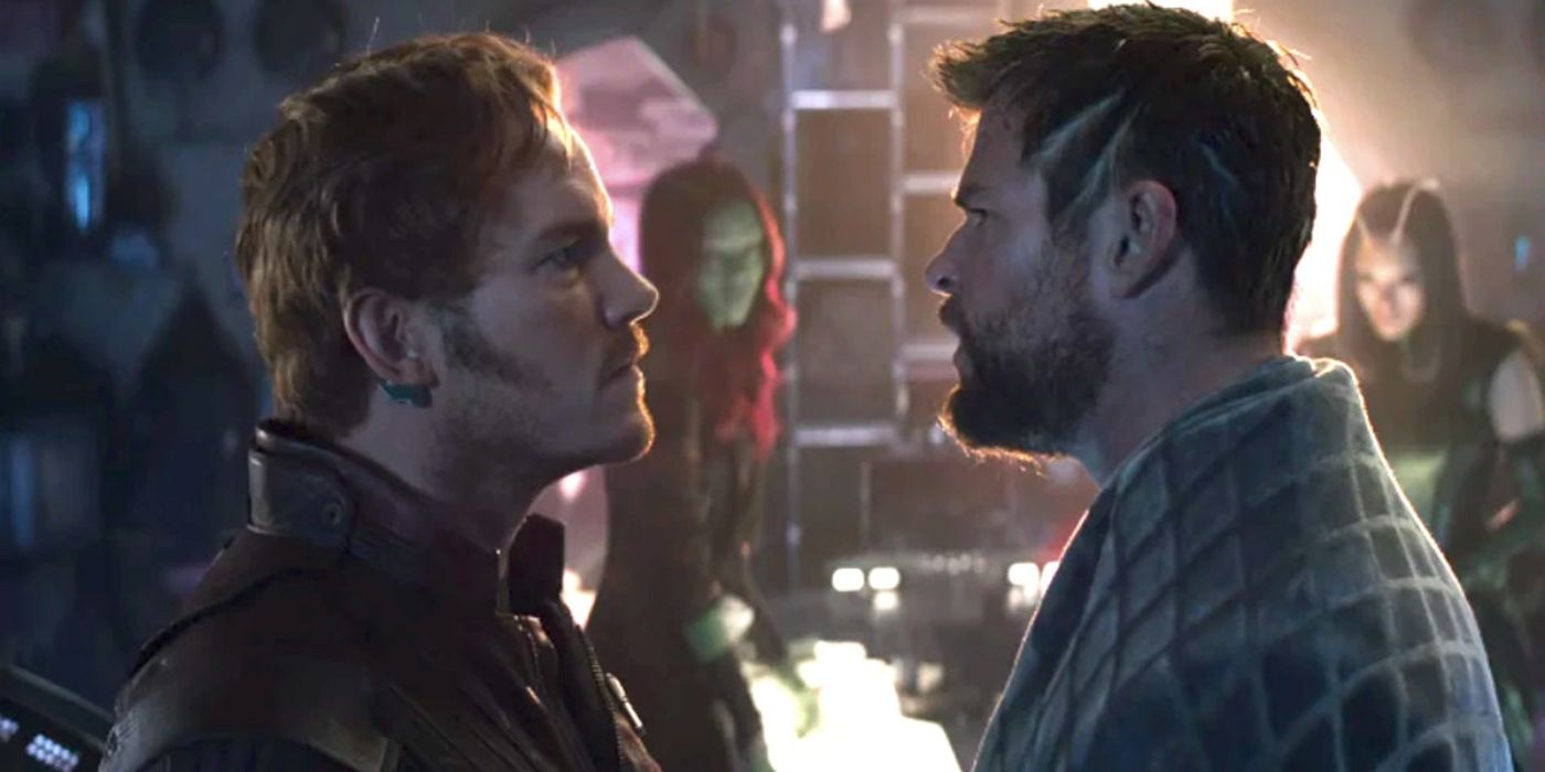 Thor and Star-Lord staring in Infinity War