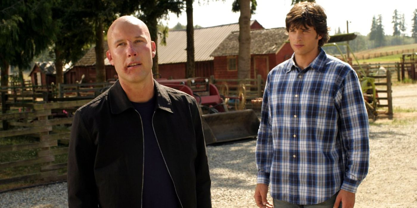 Tom Welling como Clark Kent e Michael Rosenbaum como Lex Luthor em Smallville