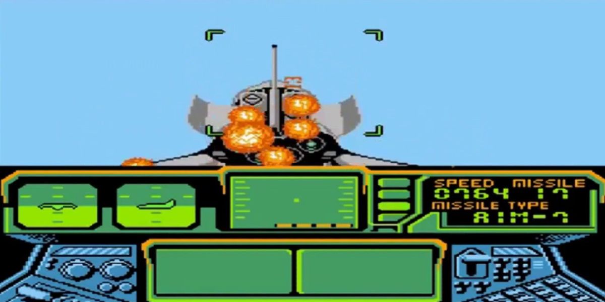 A screenshot from the NES game Top Gun: The Second Mission.