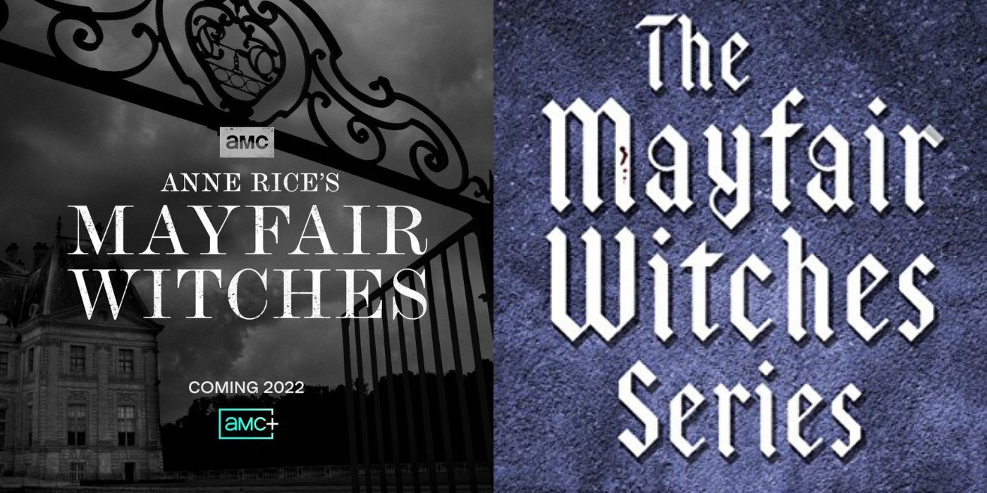 Two side by side images of Mayfair Witches AMC promo image and novel cover