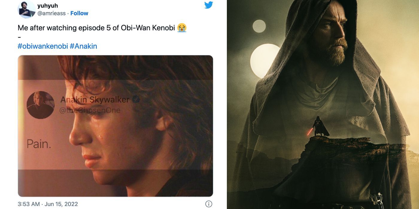 Two side by side images of Obi-Wan next to meme from series
