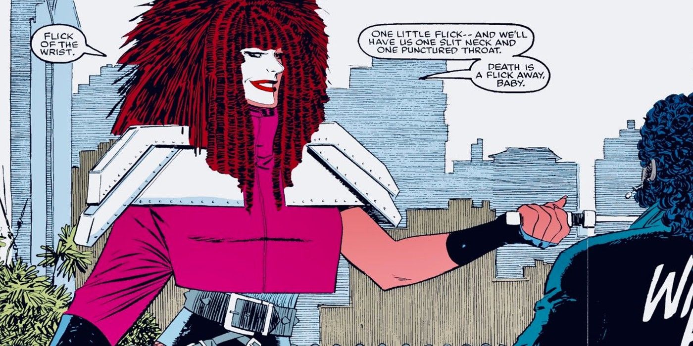 Typhoid Mary in the Daredevil series from Marvel Comics.