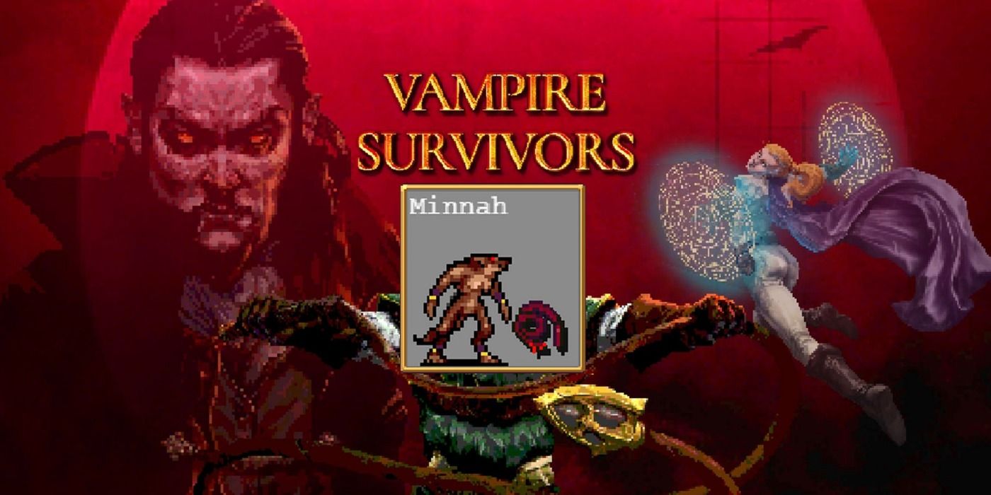Vampire Survivor Minnah Character Screen