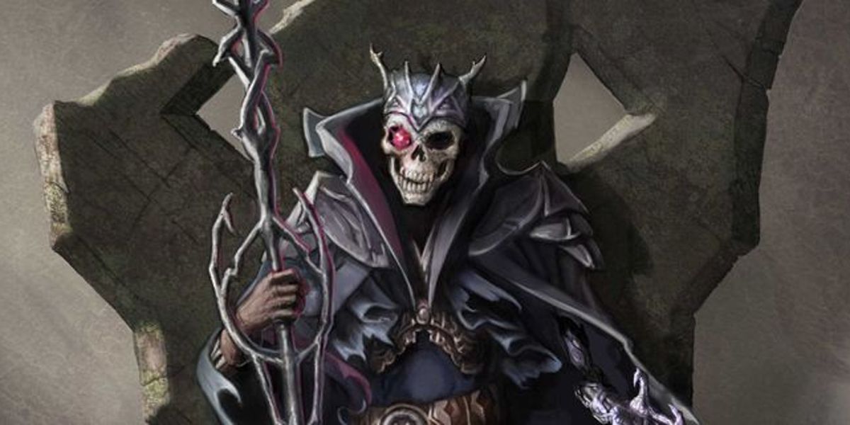Vecna from Dungeons and Dragons sitting on his throne