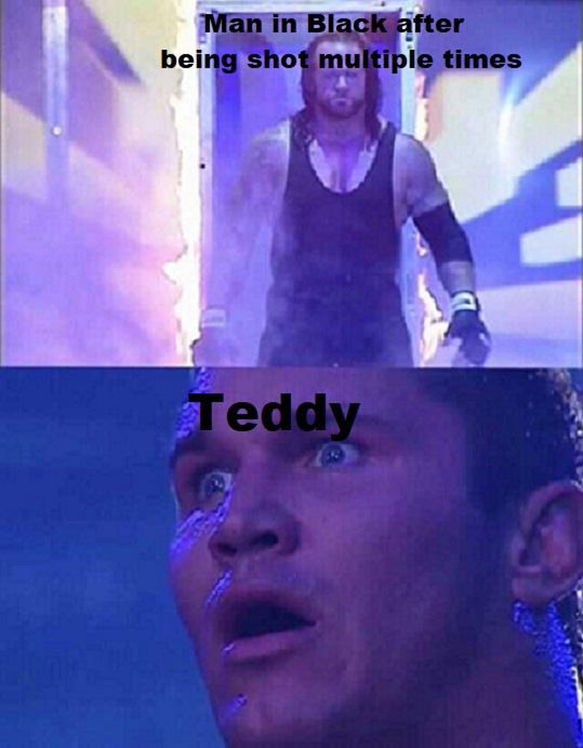 Westworld's Man in Black and Teddy as WWE wrestlers Reddit meme