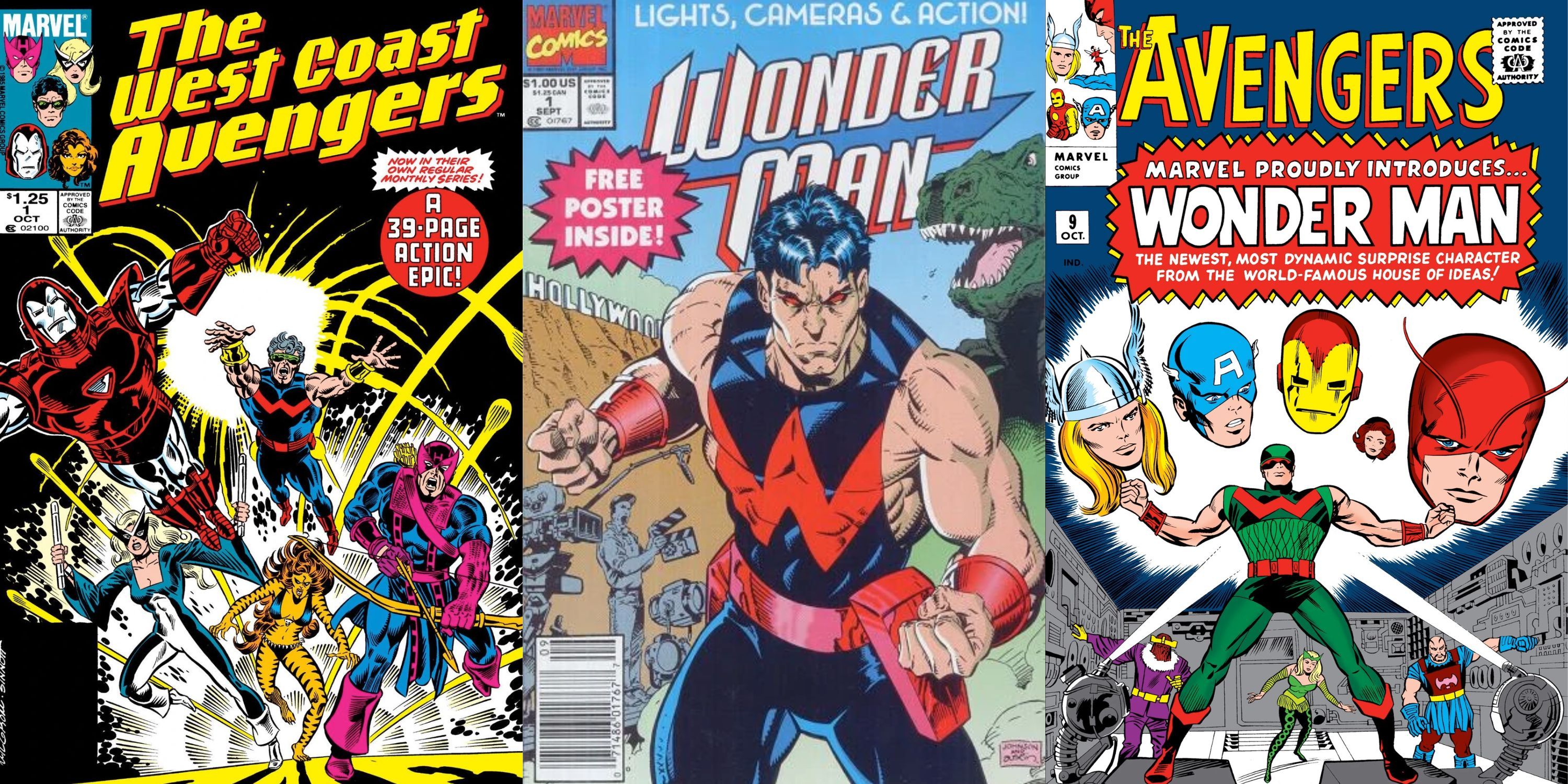 Split image of Wonder Man comics covers