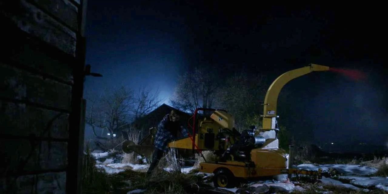 Image of Bobby using a wood-chipper to kill a monster