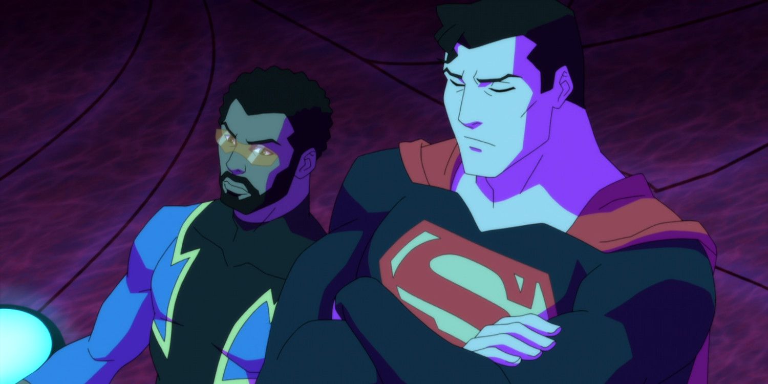 Superman and Black Lightning offer advice in Young Justice