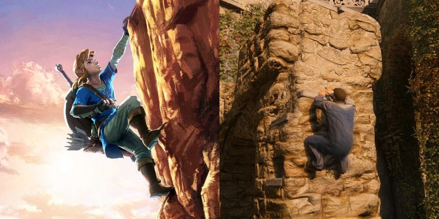 Zelda and Uncharted climbing scenes.