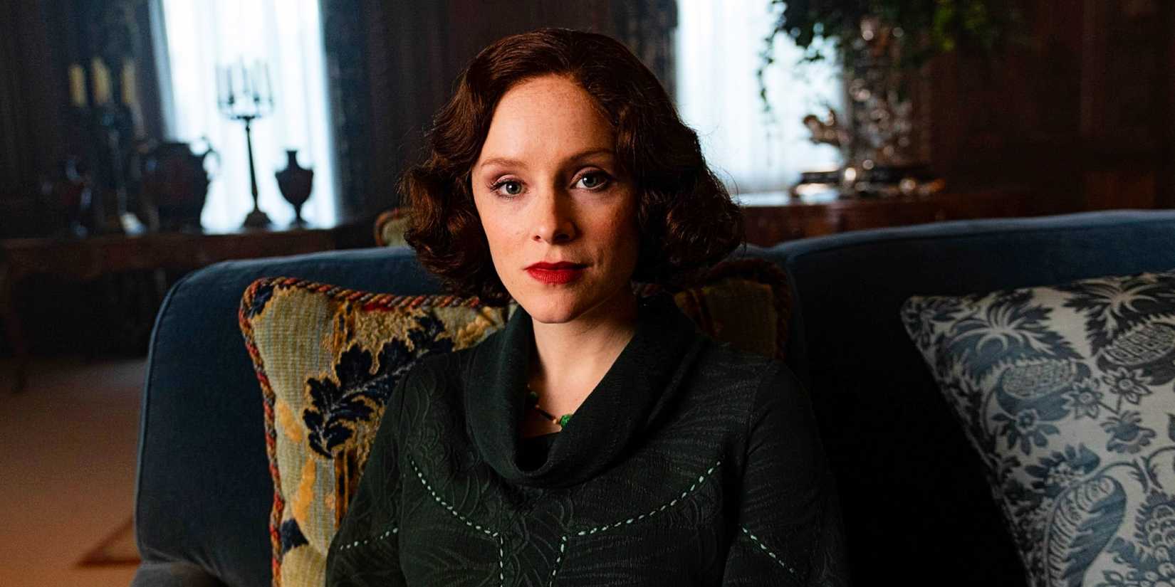 Sophie Rundle seated as Ada Shelby Thorne in Peaky Blinders season 6.
