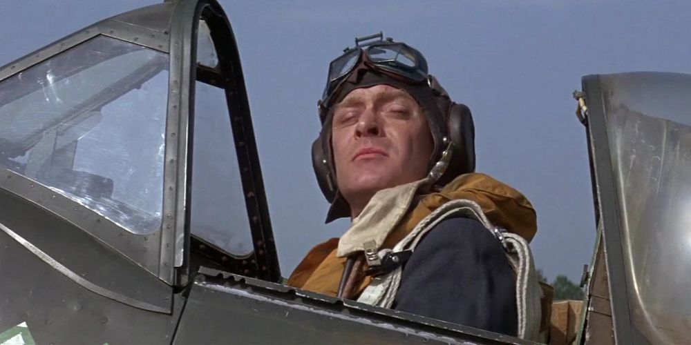 Canfield flies with his eyes closed in The Battle of Britain