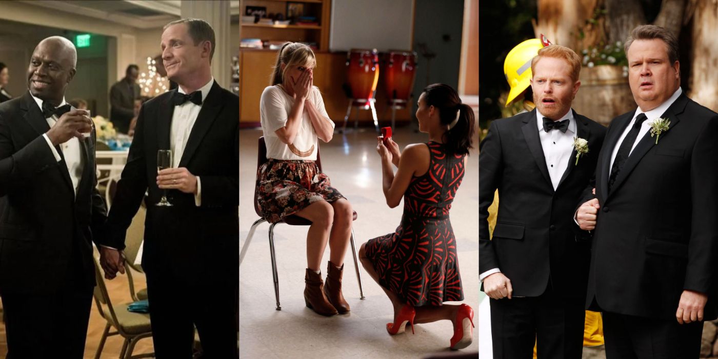 Ray Holt and Kevin, Santana proposing to Brittany, and Mitch and Cam.