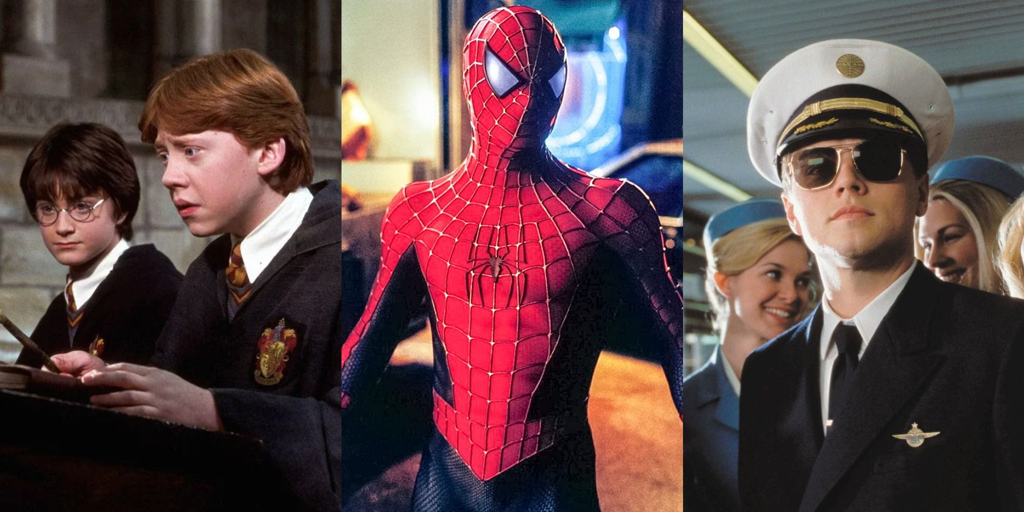Stills from Chamber of Secrets, Spider-Man, and Catch Me If You Can