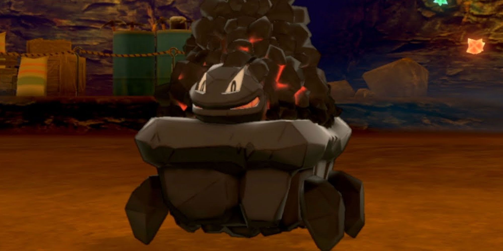 A Carkol inside a mine in Pokemon Sword and Shield.