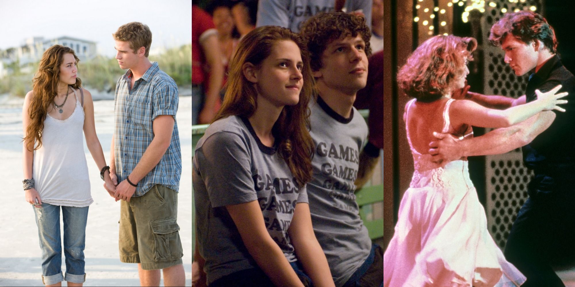 Stills from The Last Song, Adventureland, and Dirty Dancing