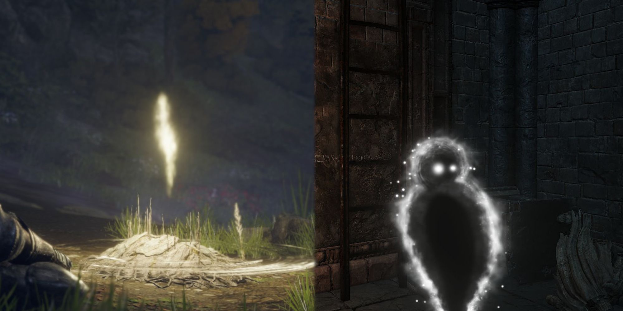 Sites of Grace do look somewhat alike to Dark Souls' Humanity Sprites