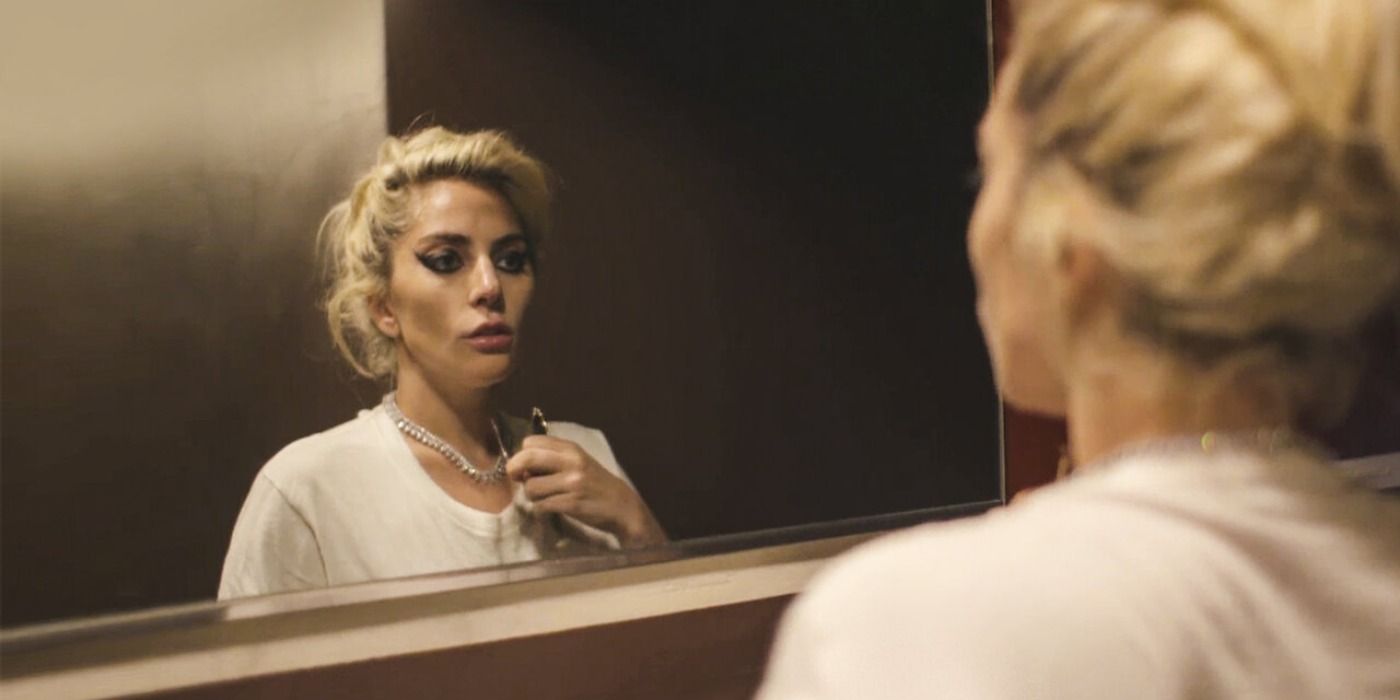 Lady Gaga looking in the mirror in Gaga: Five Foot Two