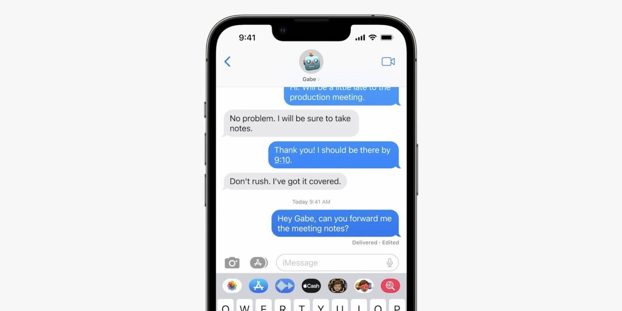 A demo of the edit button to be added to iMessage.