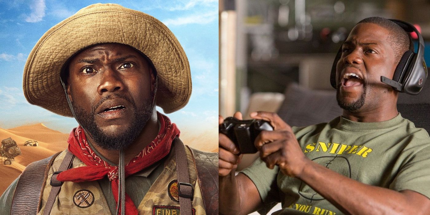 Fridge wears a red kerchief in Jumanji: The Next Level and Ben plays video games in Ride Along