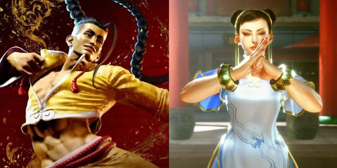 Jamie throws a flying punch and Chun-Li touches her fists in Street Fighter 6