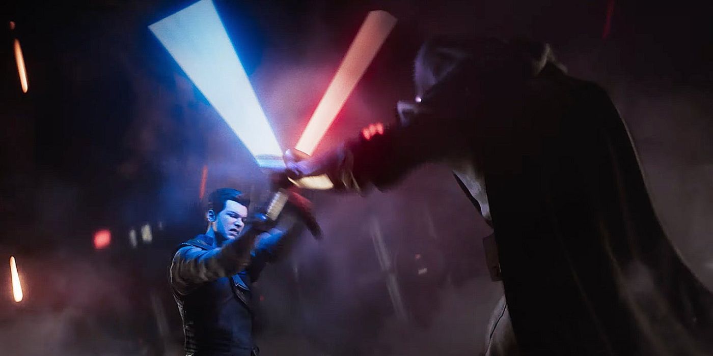 Cal battling dark side user in Jedi: Survivor trailer.