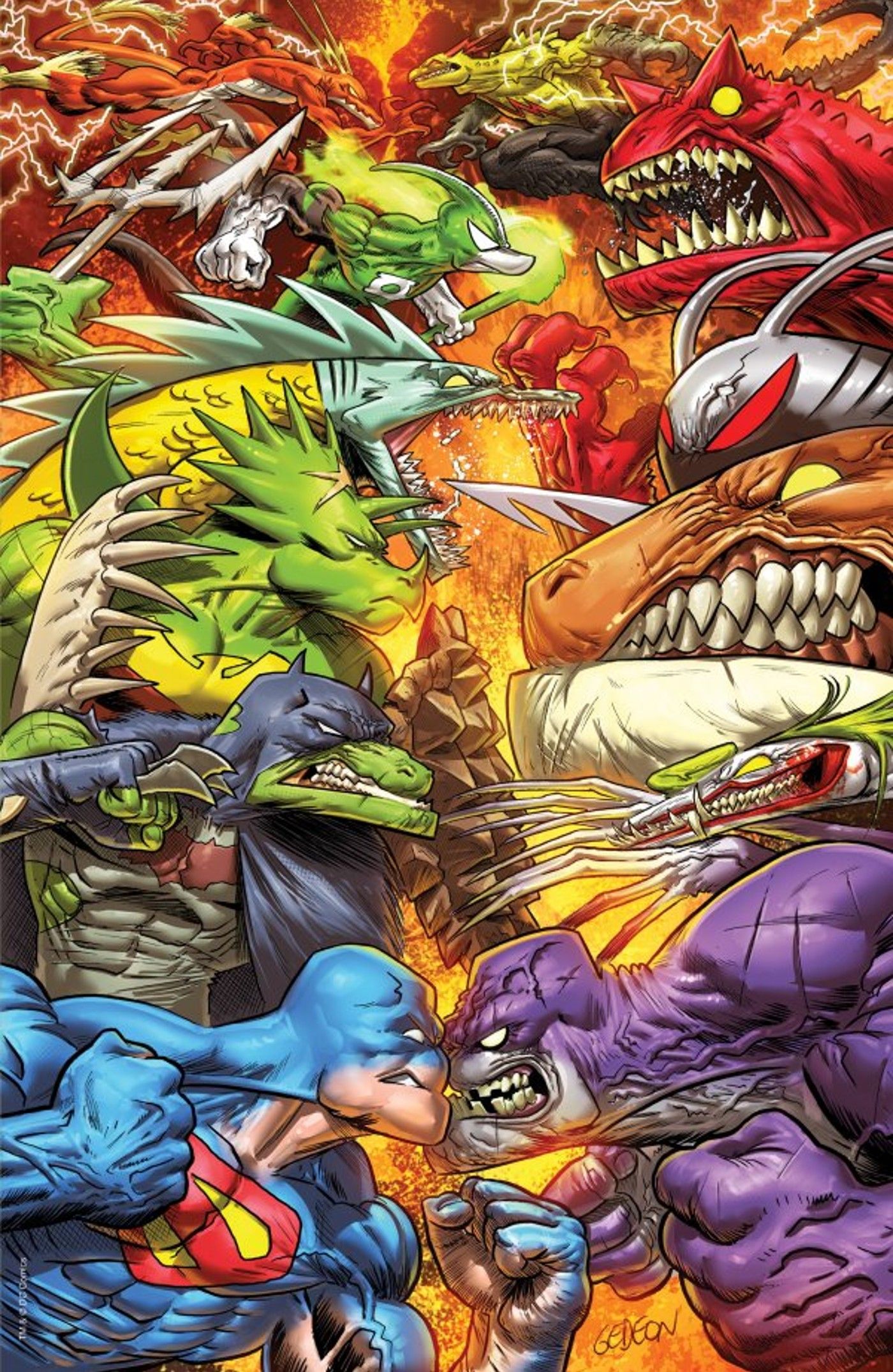 The cover of Jurassic League #1 featuring Green Lantern's dinosaur form