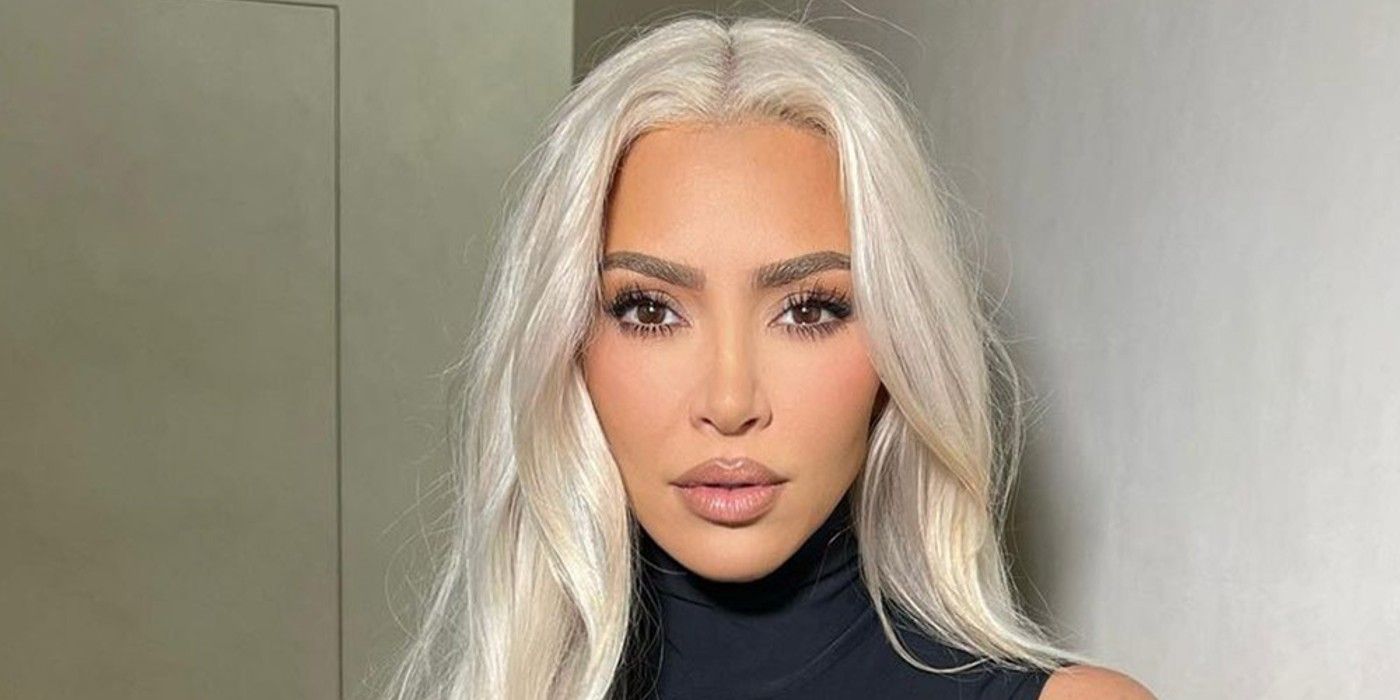 kim kardashian long platnium blonde hair