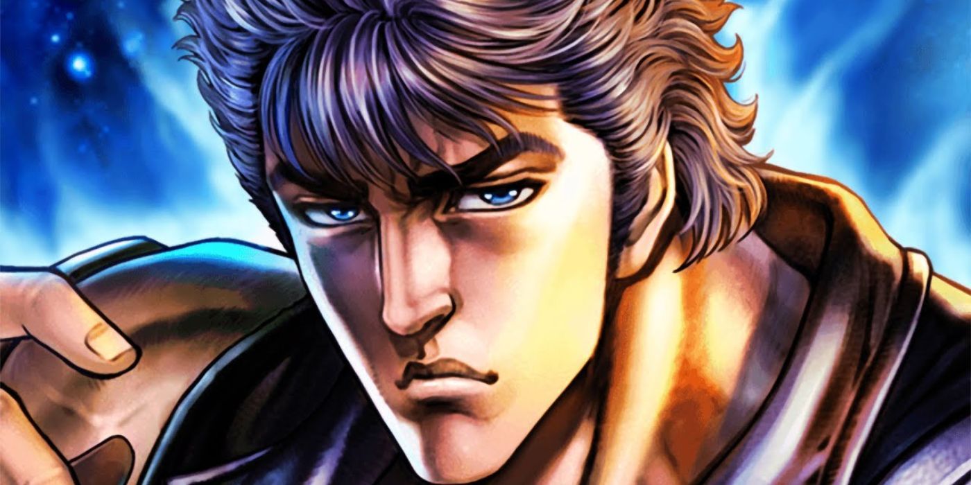 Kenshiro from Fist of the North Star stares with a serious face.