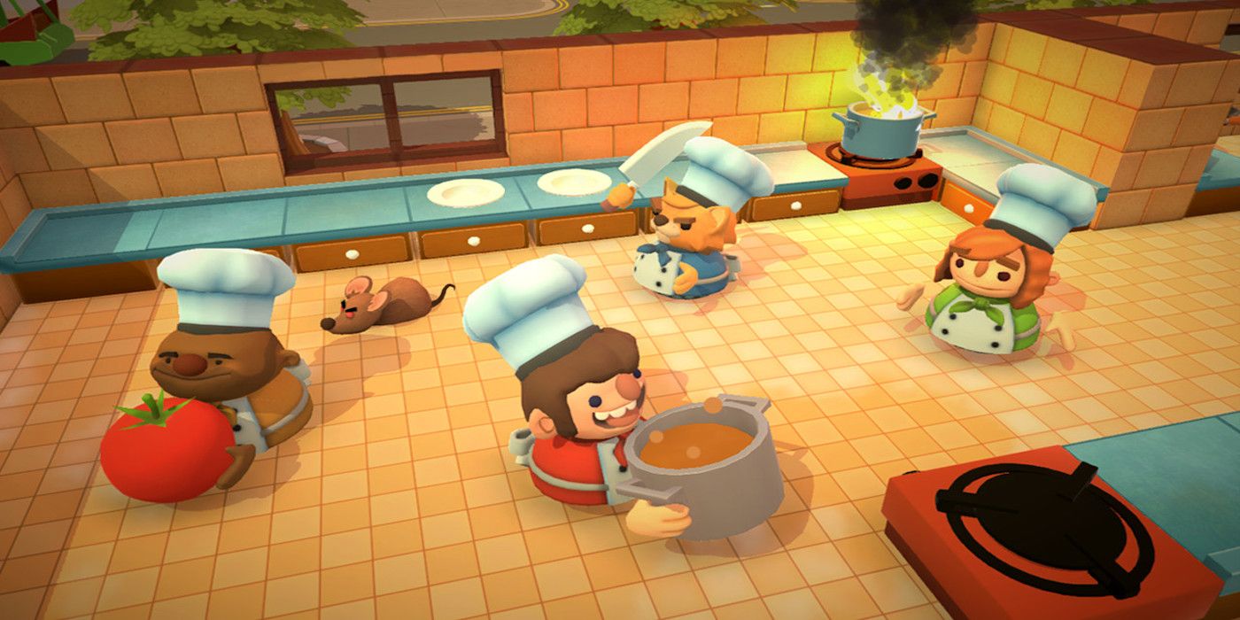 One of the main promotional images for the game Overcooked!