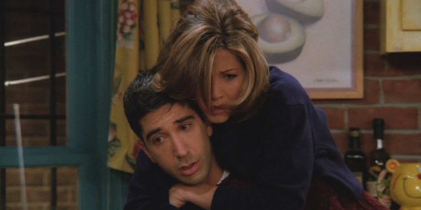 Rachel on Ross's back in The One Where Ross Finds Out on Friends