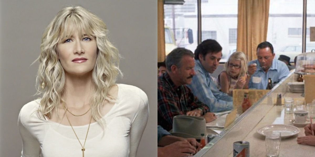 Laura Dern gives a confused expression, and appears as a child eating ice cream in Alice Doesn't Live Here Anymore.