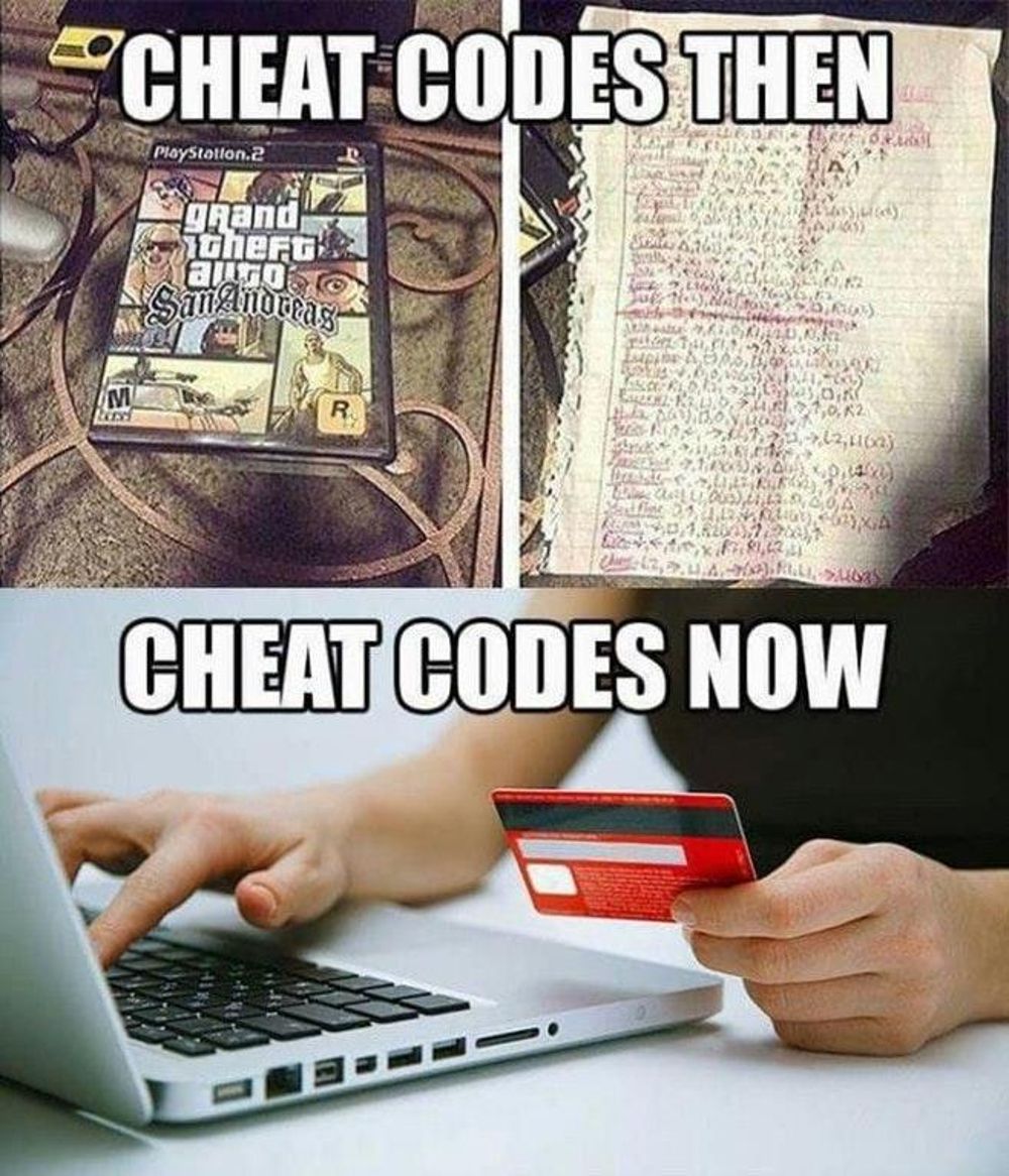 PS2 cheat code meme