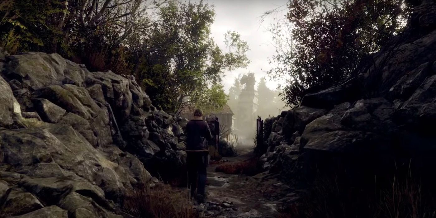 A screenshot of Leon towards the end of the Resident Evil 4 Remake Trailer at the Sony State of Play Live-Stream