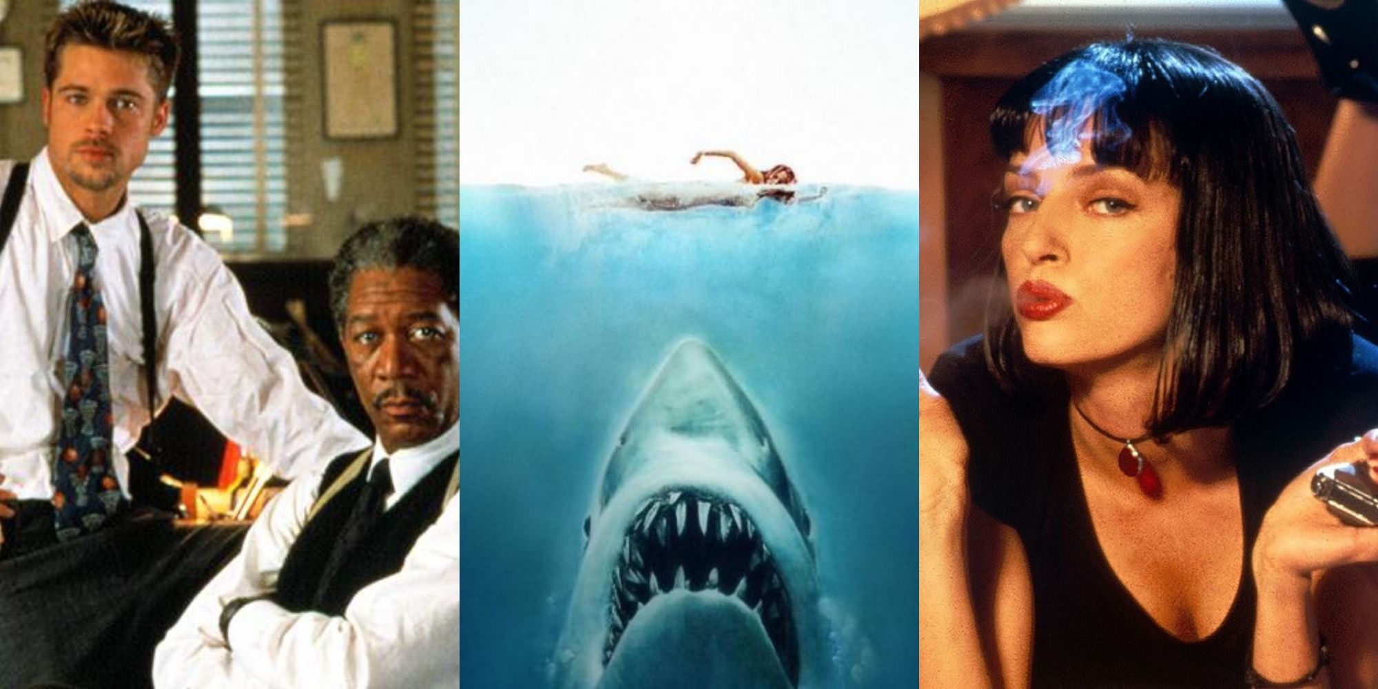Images from Se7en, Jaws, and Pulp Fiction