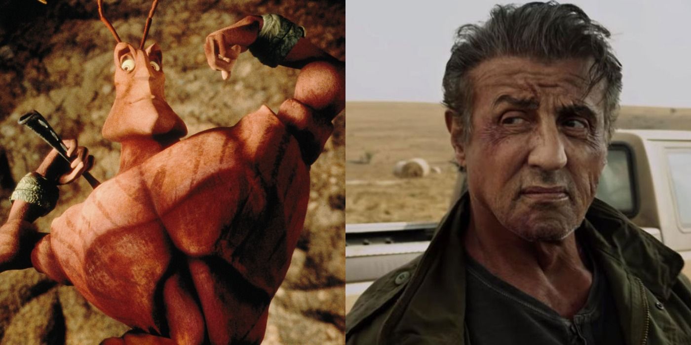 Side by side image of Corporal Weaver and Sylvester Stallone.