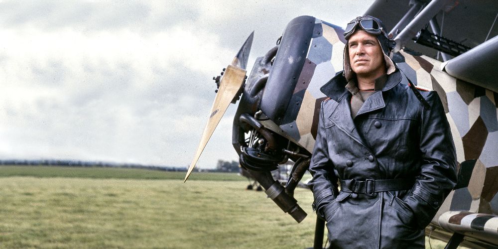 Bruno stands by his plane in The Blue Max
