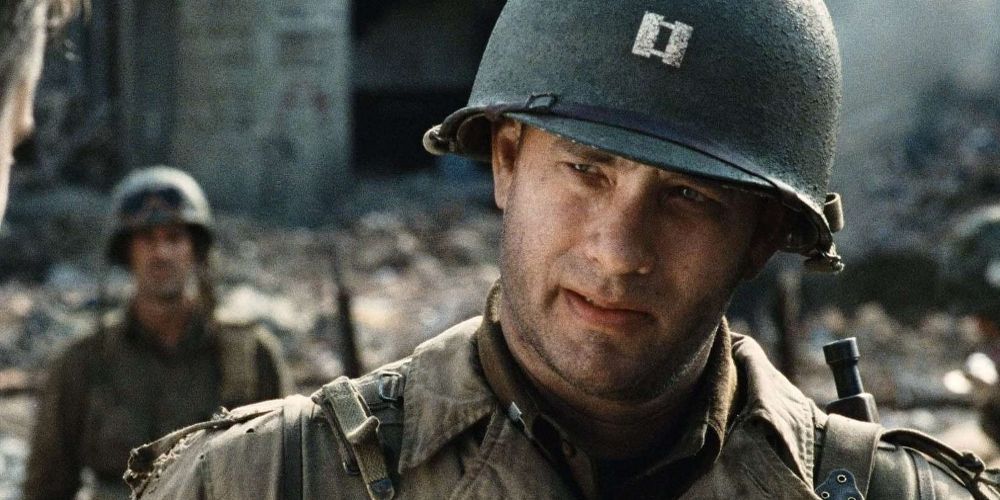 Captain Miller gives orders in Saving Private Ryan.