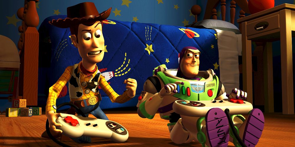 Woody and Buzz play SNES in Toy Story 2