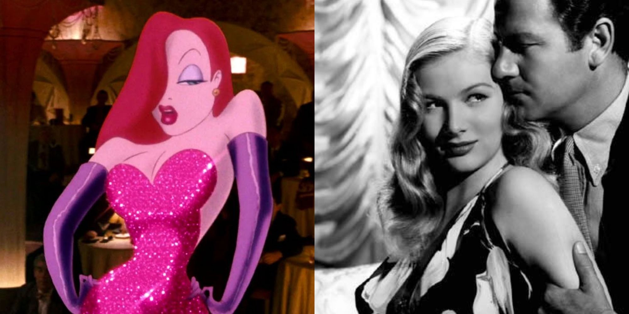 Side by side image of Jessica Rabbit and Veronica Lake