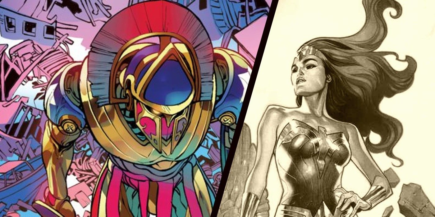 Wonder Woman featured with her mech for DC Mech #2