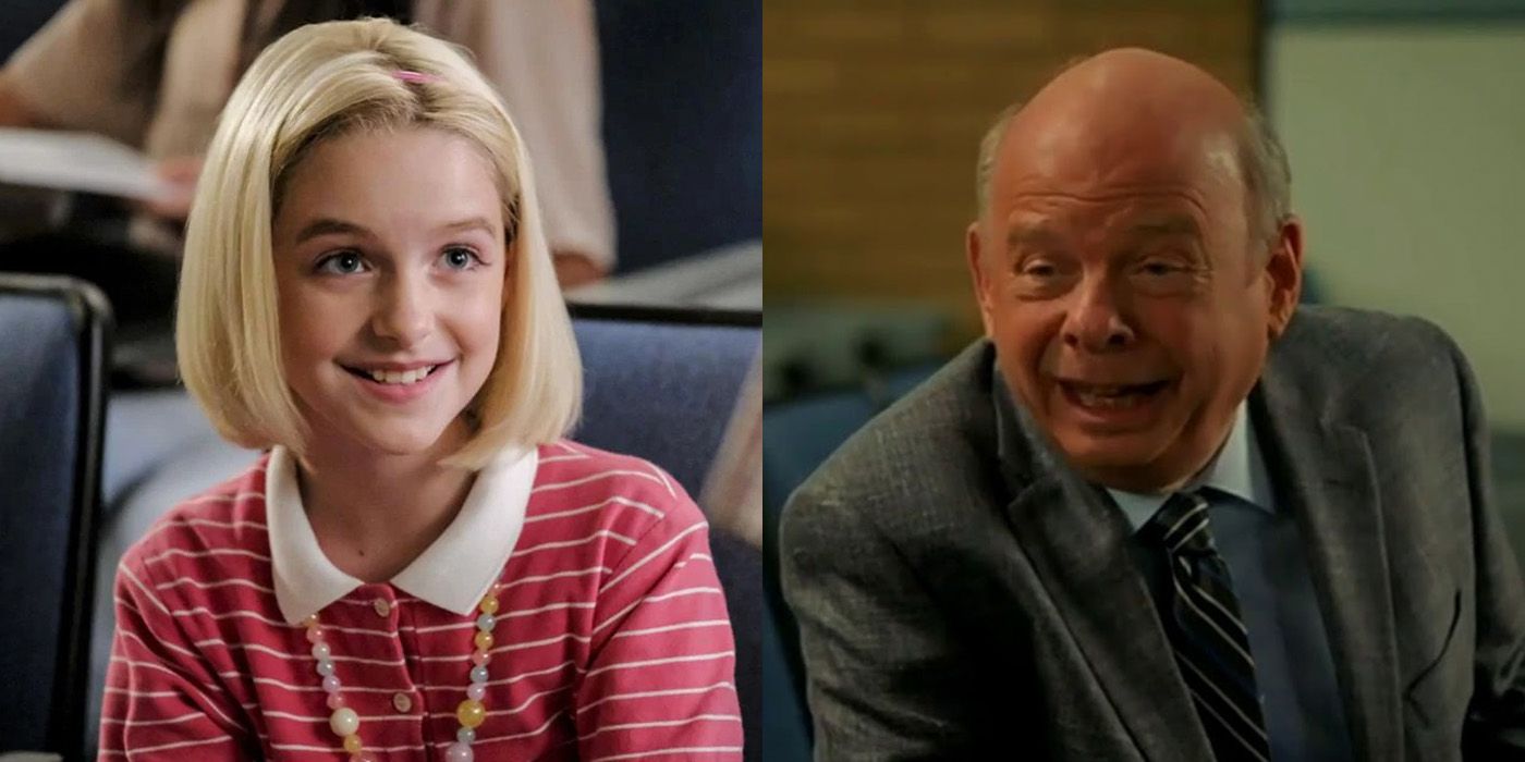 A split image of Paige and Dr. Sturgis in Young Sheldon