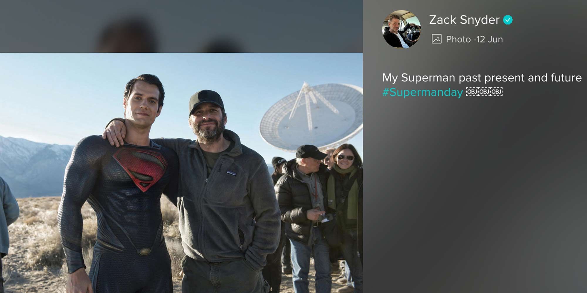 Zack Snyder Celebrates Henry Cavill's Superman With Sweet BTS Image