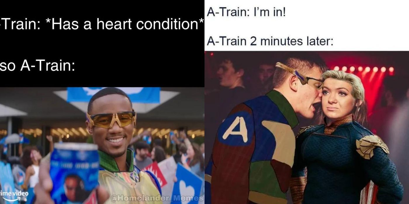 Two A-Train memes from The Boys