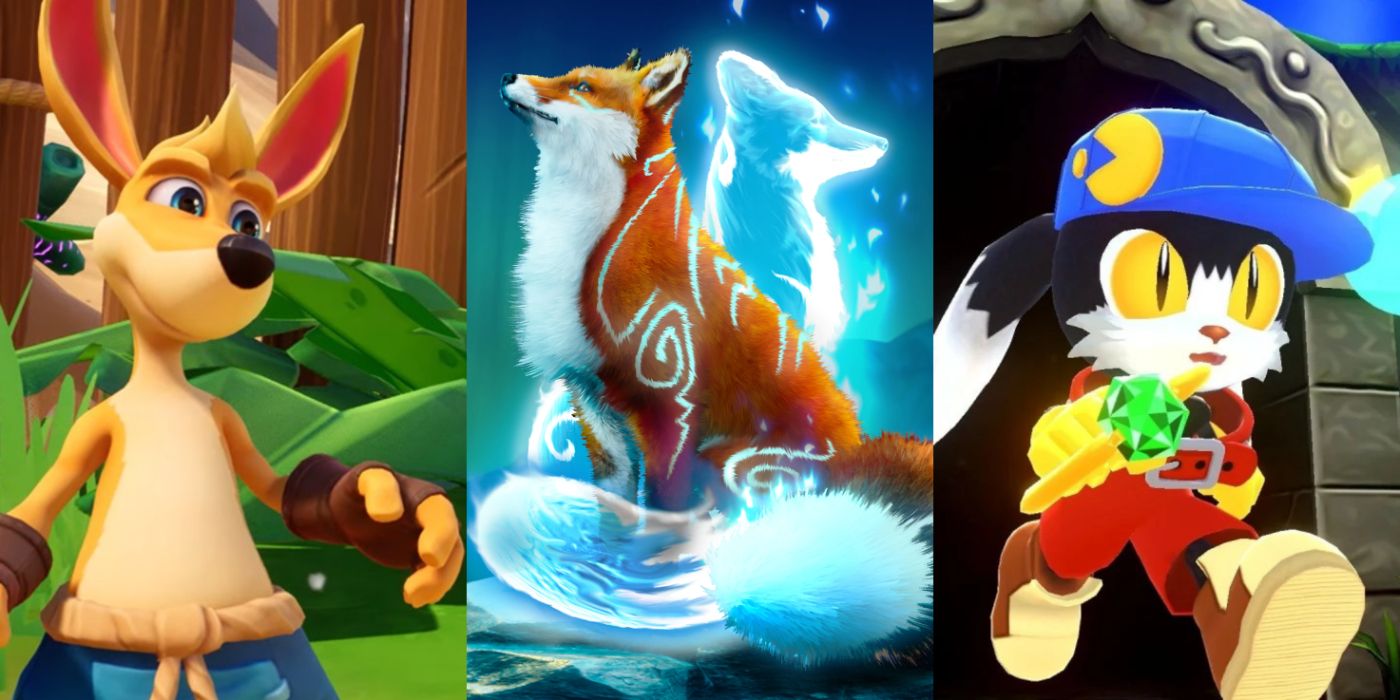 Split image of animals in Nintendo Switch games